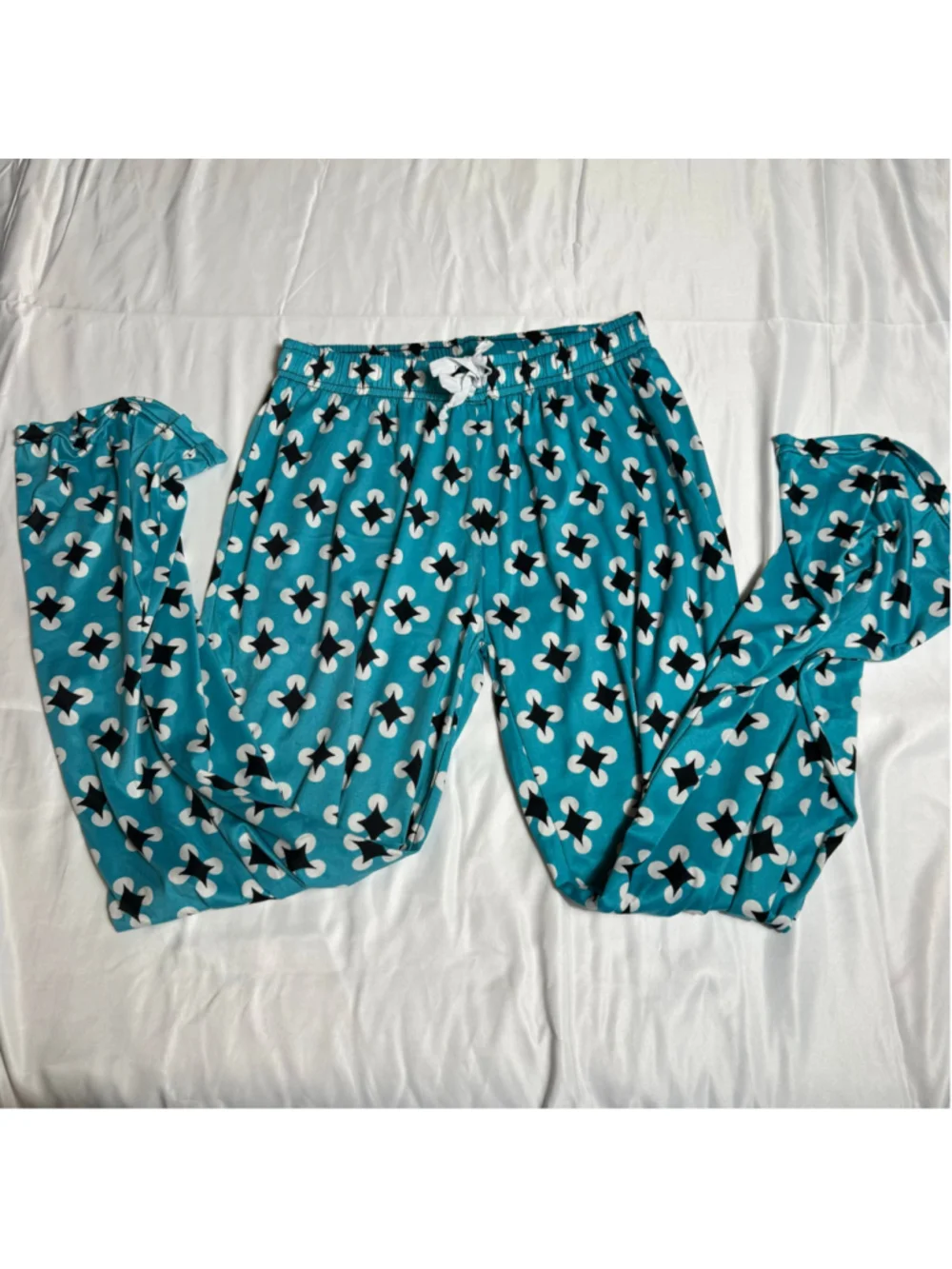 Women's Hello Mello Lounge Pants Size S Blue White Patterned